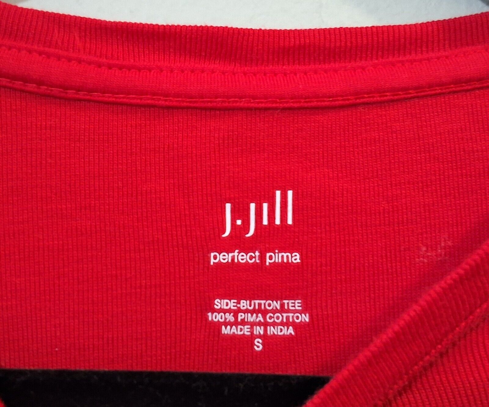 J. Jill Perfect Pima Red Side-Button Tee 3/4 Slee… - image 5