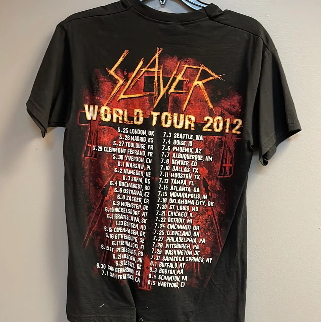 Fruit Of The Loom Vintage T Shirt SLAYER World Tour 2012 | eBay