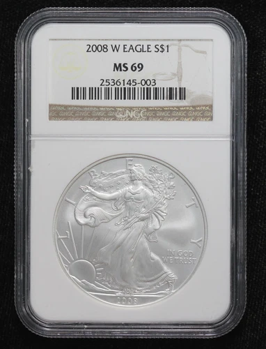 2008-W Burnished American Silver Eagle NGC MS-69 42P5