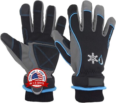 Guantes Térmicos De Cuero Calientes Para Trabajo Duro Hombre El Frio Invierno US