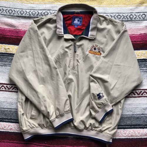 Washington Redskins 90s GAME DAY faux LEATHER bomber jacket XL blk