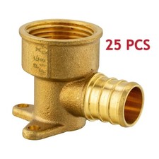 EFIELD 25 PC 3/4" PEX X 1/2" FEMALE NPT DROP EAR ELBOW CRIMP BRASS FITTINGs