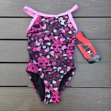 TYR DuraFast Elite Rockstar Diamondfit 1 Pc Swim Pink/black Youth Girl Sz 20 New