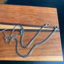 12" Double T-Bar Silver Tone Pocket Watch Chain #125