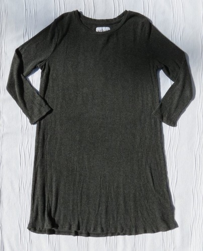 VELVET Graham & Spencer Anthropologie US M Gray Rib Knit ¾ Sleeves CHRISSY Dress - Picture 3 of 6
