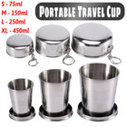 Portable Travel Cup Stainless Steel Folding Retractable Collapsible Drinking Mug