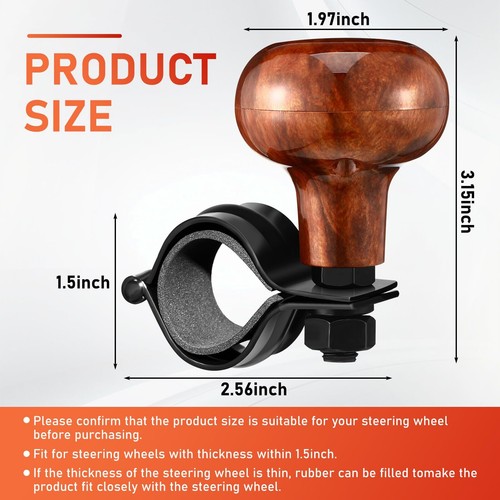 2 pieces steering wheel knob spinner suicide knobs steering wheel 360 degrees ro - Picture 2 of 7