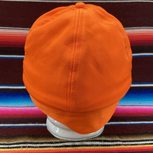Vtg Blaze Orange Ear Flap Hunting Mens Hat Sz M Thick Insulated Trappers Cap - Picture 5 of 12