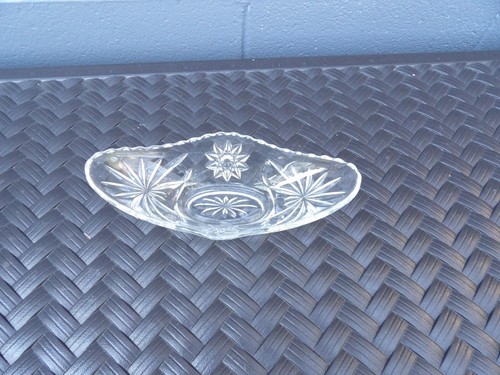 VINTAGE STAR OF DAVID EAPG ANCHOR HOCKING BANANA SPLIT GONDOLA BOAT DISH - Picture 3 of 5