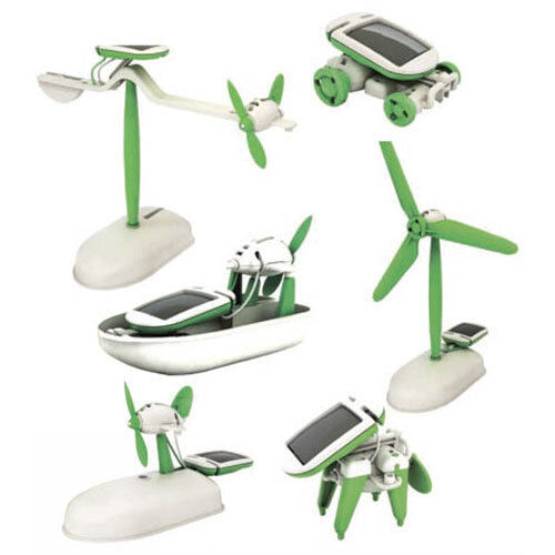 Kit 6 Experiment Energie Solar : Auto Schiff Flugzeug Windmaschine Hund - Bild 1 von 1