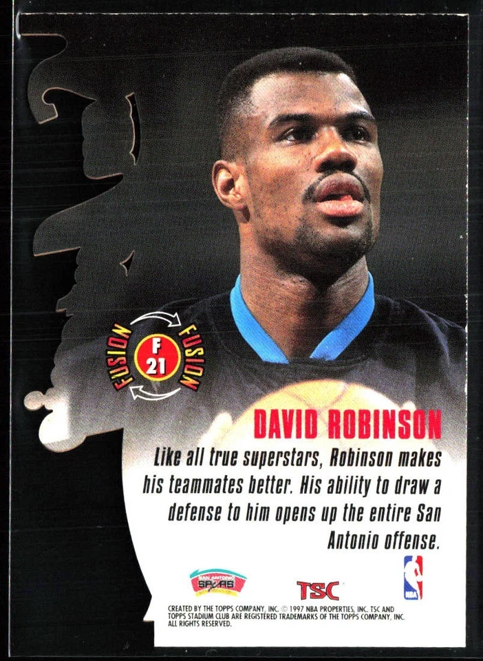 1996-97 NBA TSC, David Robinson, Fusion Die Cut - Image 2 of 2