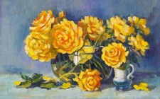 Roses Flowers bouquet modern oil painting the author 5,5