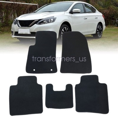 Fit For 2013-2019 Nissan Sentra Front & Rear Floor Mats Carpet Black Velour