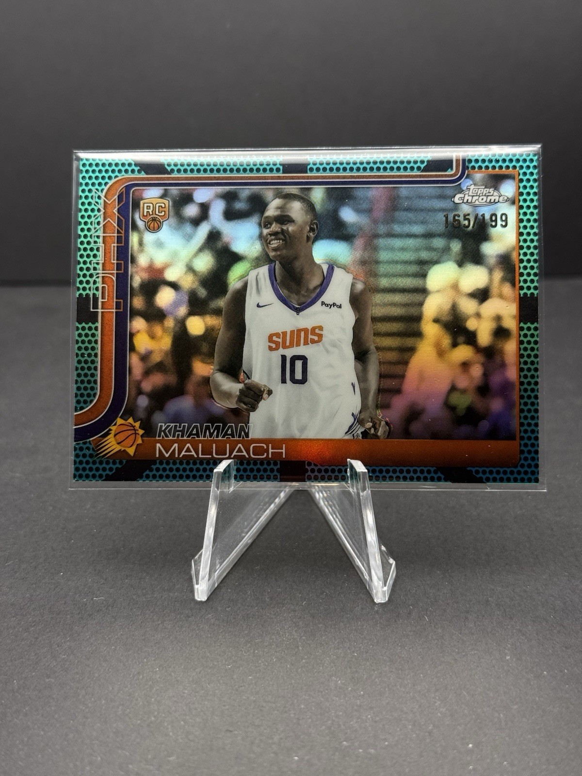2025-26 Topps Chrome Basketball Khaman Maluach #260 RC Aqua Basketball /199