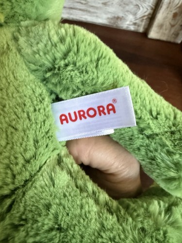 Aurora grün Plüschtier Stofftier Frosch 15 Zoll Pellets superweich - Bild 4 von 6