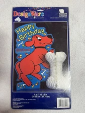 Vintage Happy Birthday Clifford Honeycomb Centerpiece Designware NOS 90s