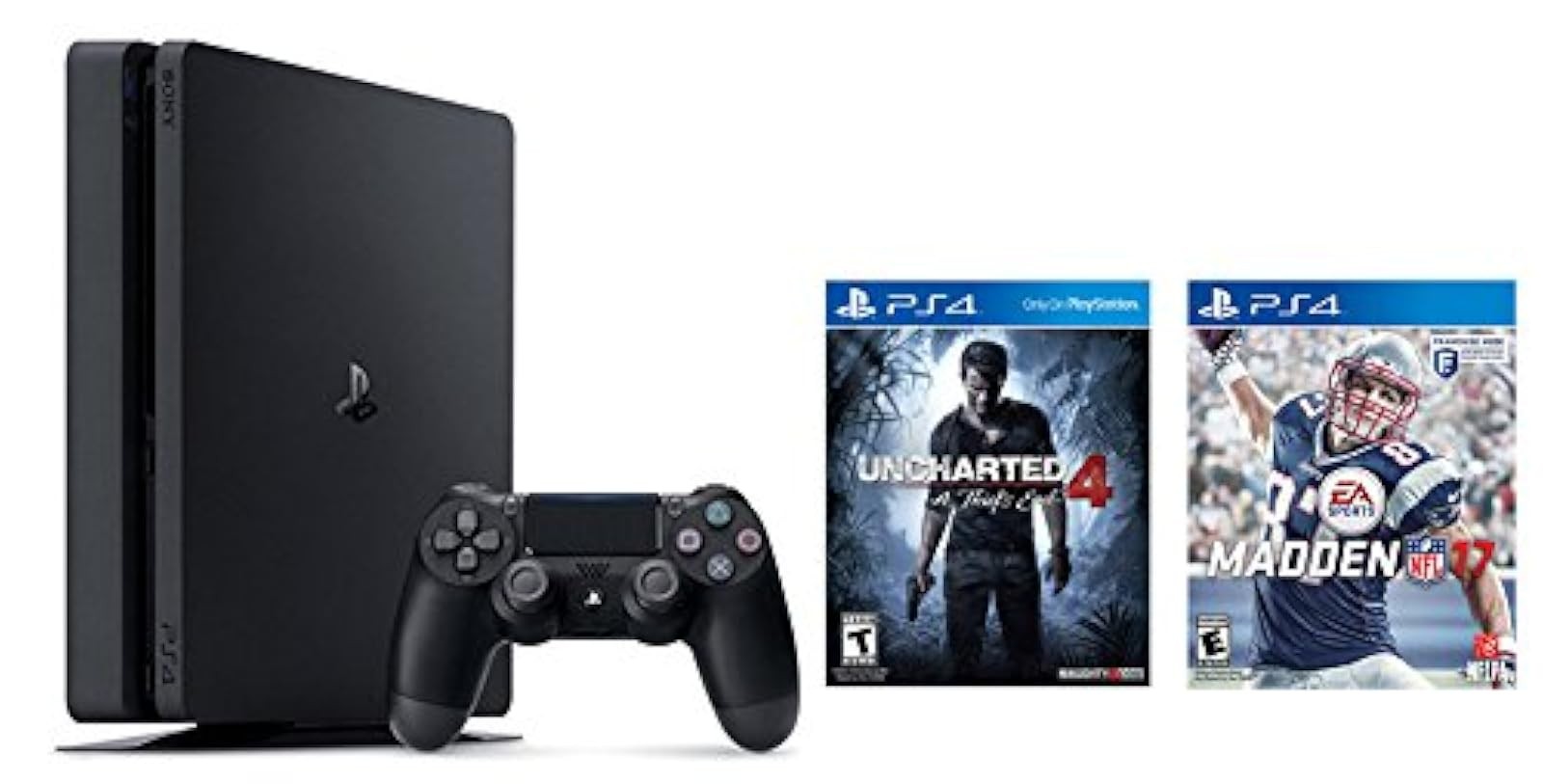 Sony PlayStation 4 Slim Bundle PS4 Slim 500GB Console Uncharted 4 Madden NFL 1Z