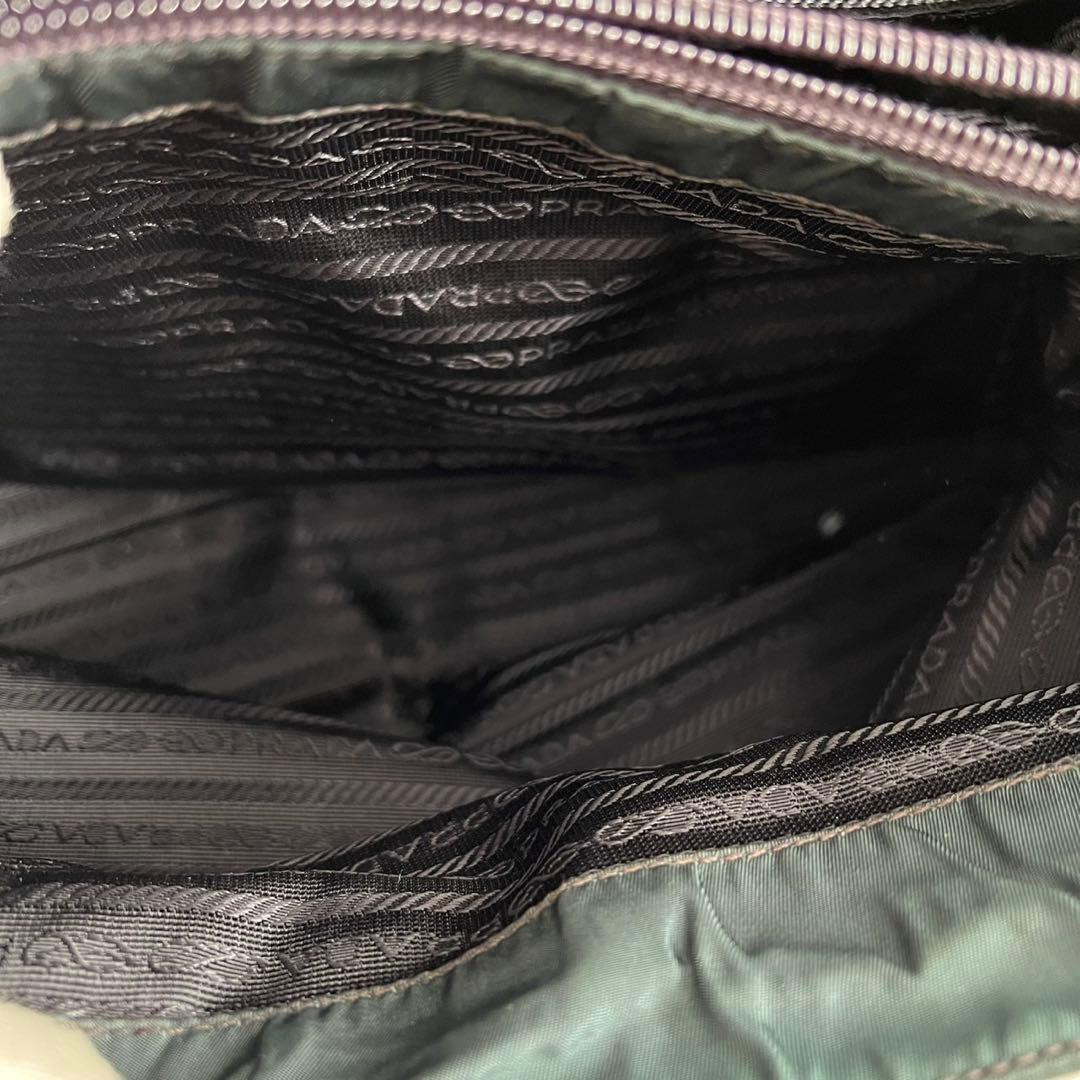 PRADA Tessuto Nylon Tote Bag Green Triangle Logo Vintage Used Japan thumbnail 11