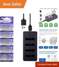 Rechargeable CR2430 Lithium-ion Batteries (5 PCS) with Quick 2-Hour USB Charger