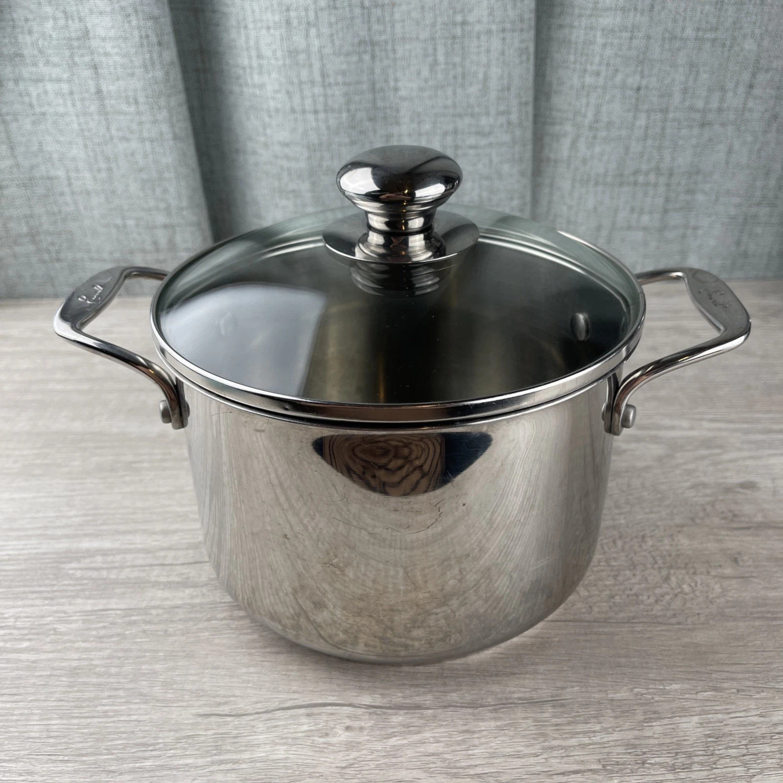 Emeril Stainless Copper Core 3 Qt Dual Handle Pot w/ Glass Lid Tight Seal