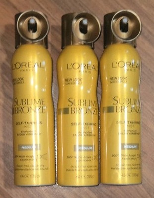 THREE L'OREAL MEDIUM Sublime Bronze Self-Tanning Mist WideAngleApplicator 4.6oz