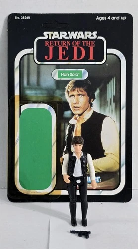 B-179 VINTAGE 1980'S KENNER STAR WARS ROTJ HAN SOLO COMPLETE WITH 77 CARD BACK
