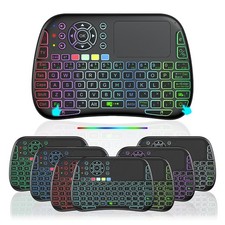 Mini Voice Bluetooth Keyboard with Touchpad, IR Learning, 2.4G WiFi/BT5.0 for...