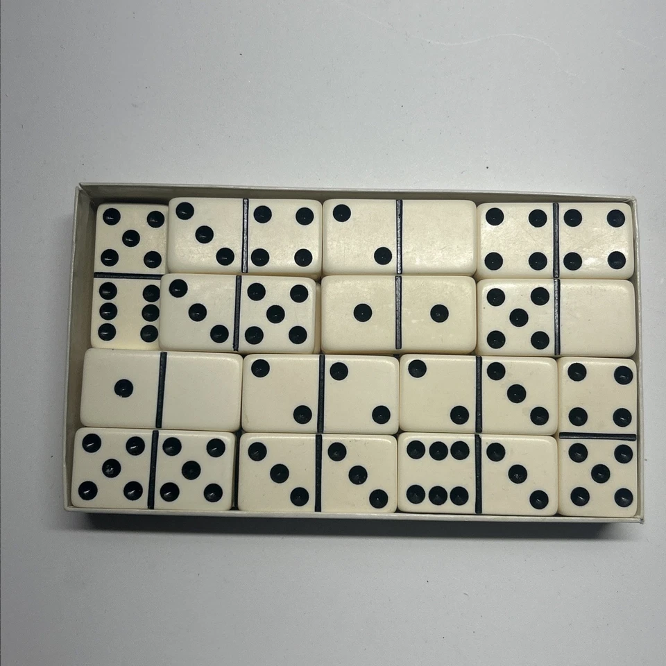 Vtg Puremco Professional Extra Thick Marblelike Dominoes USA No. 816 BUCK Design - Image 4 of 4