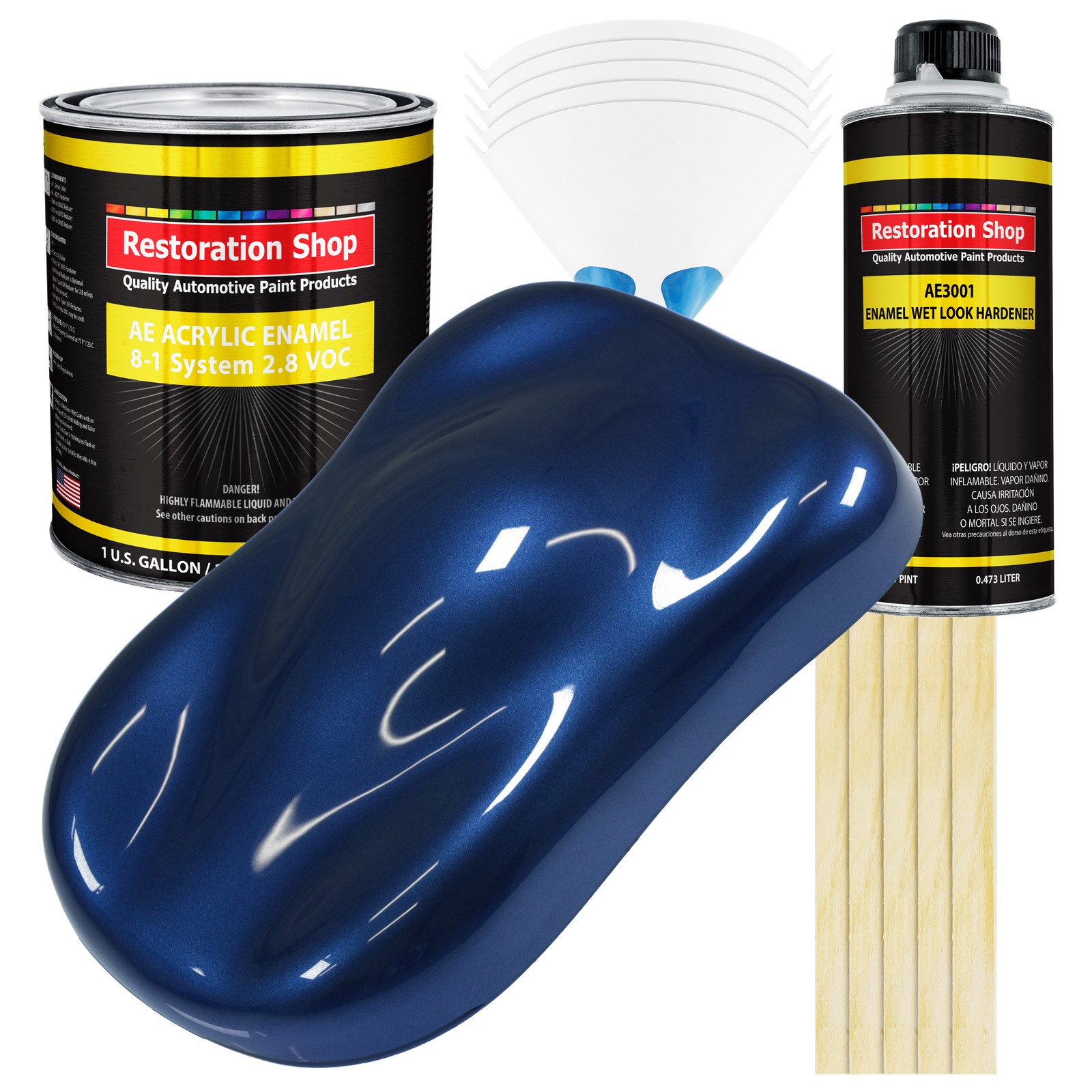 Restoration Shop Daytona Blue Metallic Acrylic Enamel Gallon Kit, Auto Paint