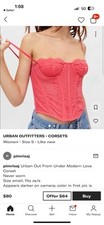 Women s Coral Pink Sheer Lace Corset Top Out From Under Size M