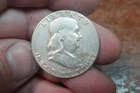 1953 S FRANKLIN HALF DOLLAR SILVER 90% PART OF FULL COLLECTION IN DANSCO BOOK