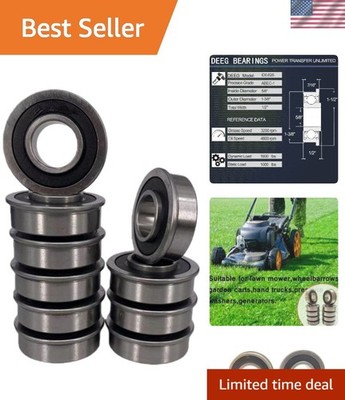 10 PCS 5/8'' x 1-3/8'' flanged Ball Bearing Lawn Mower Wheel Bearings