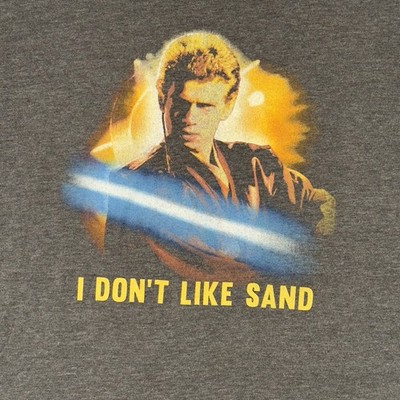 Star Wars Shirt Mens Large Gray Anakin Skywalker I Don't Like Sand