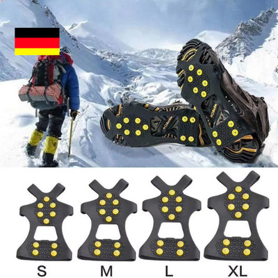 Anti Rutsch Schuh Spikes Schuhspikes Eiskrallen Ice Grips für Winter Sports NEU