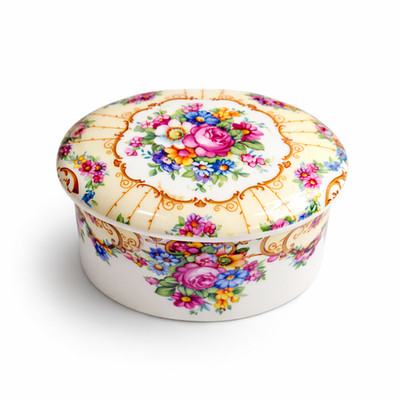 Vintage Crownford Fine Bone China Floral Schmuckkästchen England Geschenk