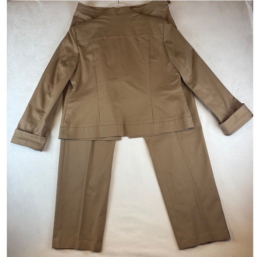 Linda Allard Ellen Tracy Pant Suit Set Career Interview Cotton Spandex 12 Set - Picture 2 of 12