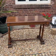 Victorian Polished Mahogany Wood Rectangular Sofa Table 100x50cm H74cm Brown