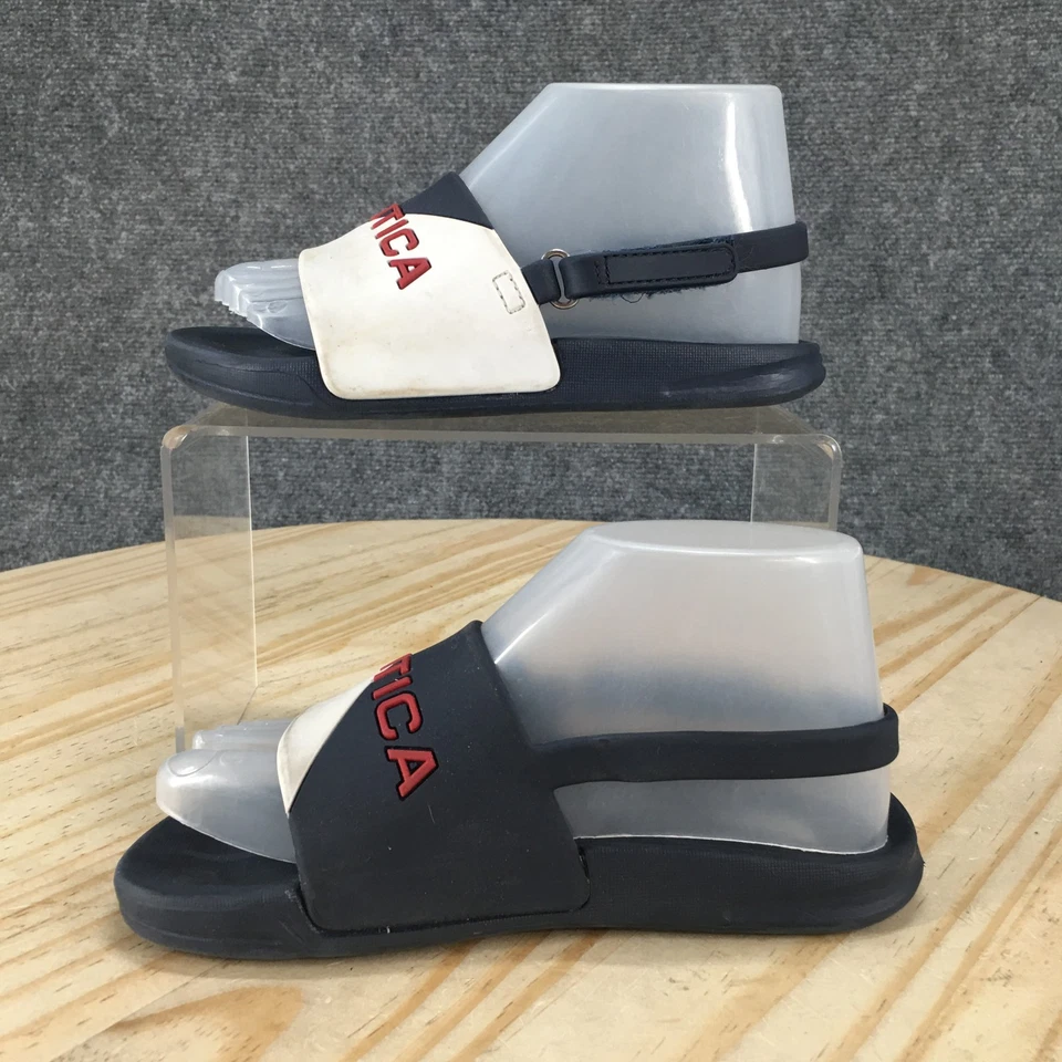 Nautica Sandals Toddler 12 Stono Slingback White Faux Leather Logo Casual Open - Image 2 of 4