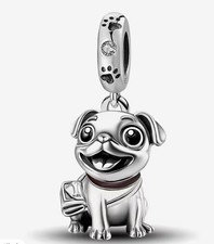 💖 LOVE Charm Anhänger MOPS BULLDOGGE für  Armband oder Kette 925 Silber 💖