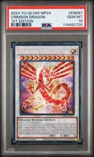 2024 YU-GI-OH! MP24-EN097 CRIMSON DRAGON 1ST-ED PRISMATIC SECRET RARE PSA 10