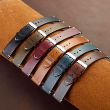 High Quality Retro Wax Cowhide Watch Strap Genuine Leather Wristband 18mm-24mm