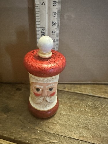 madera tallada santa ornamento vintage, firmado Andy - Imagen 6 de 6