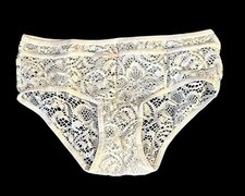 White Lace Sheer Pink Bow Cheeky Sissy Panties Womens NOS