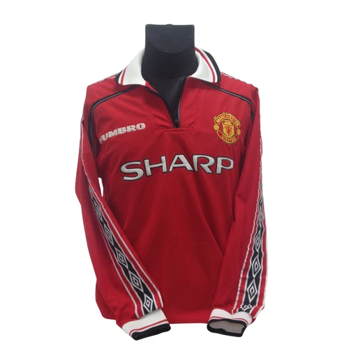 Vintage Manchester United Umbro Home Shirt UK Small 1996-98 Long Sleeve  