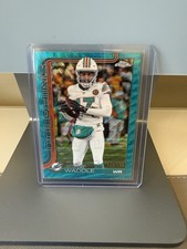 2025 Topps Chrome - Jaylen Waddle #186 Aqua Wave Refractor /199 Color Match