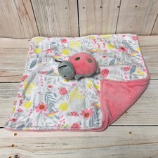 Carter's Just One You Ladybug Floral Pink Gray Baby Lovey Security Blanket Plush