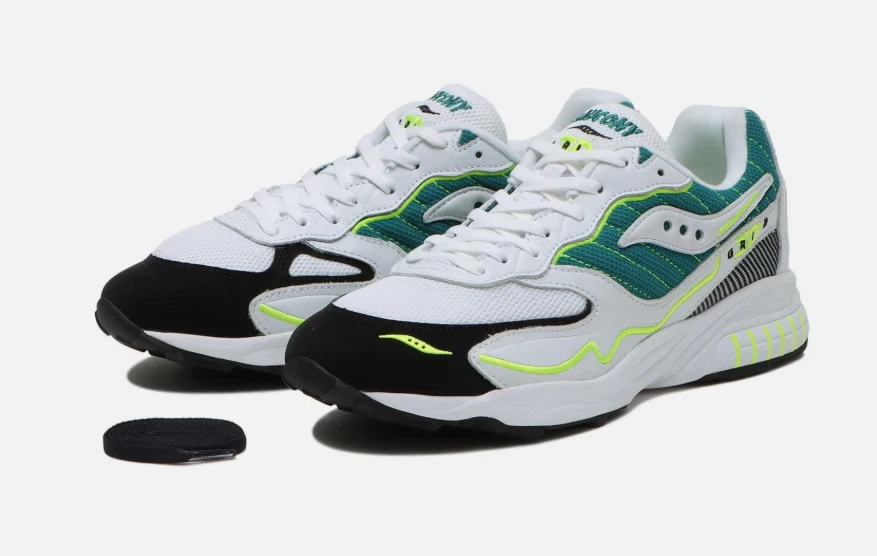 Zapatillas Saucony para hombre 8,5 M (mujer 10) 3D Grid™ Hurricane en blanco/verde Foto 2 de 4