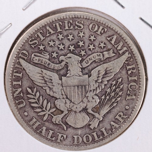 Medio dólar de plata barbero 1902., fino., moneda circulada., tienda #HR066 - Imagen 2 de 2
