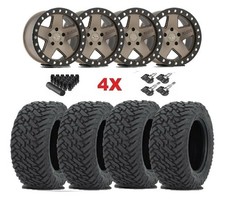 265 50 20 All Rt Terrain Tires Wheels Black W Bronze Set Nismo Dessert Pro Rhino