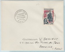 300 ans île Bourbon enveloppe Premier jour FRANCE 1965 timbre n°1461 Y&T 30c